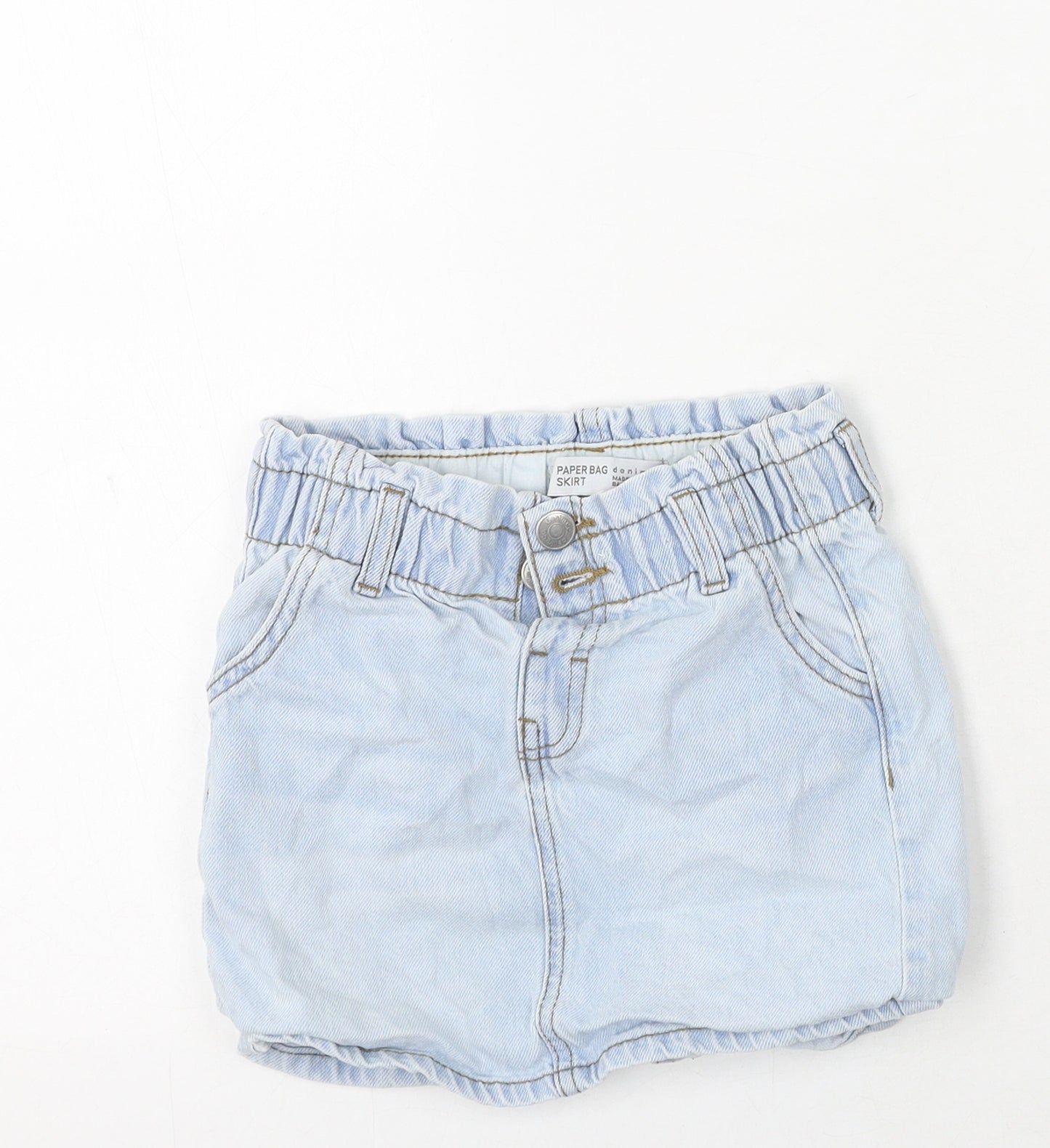Denim & Co. Girls Blue  Cotton Mini Skirt Size 5-6 Years  Regular