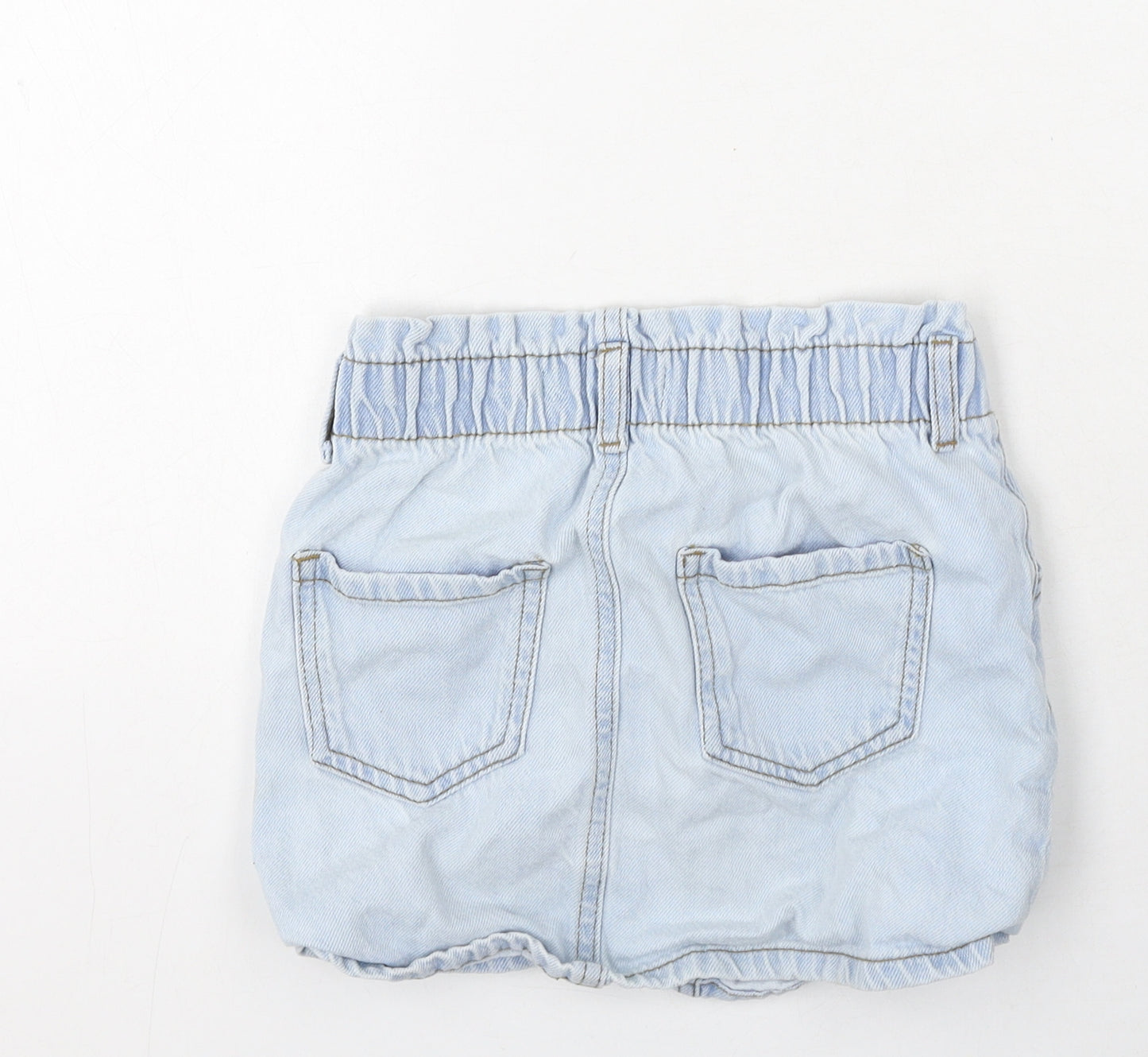 Denim & Co. Girls Blue  Cotton Mini Skirt Size 5-6 Years  Regular