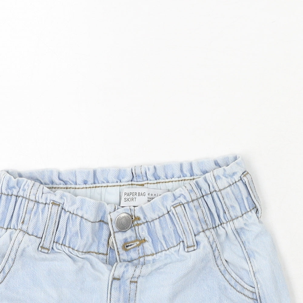 Denim & Co. Girls Blue  Cotton Mini Skirt Size 5-6 Years  Regular