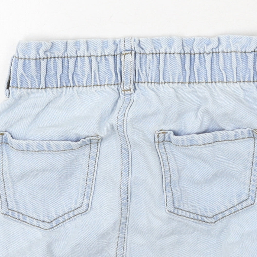 Denim & Co. Girls Blue  Cotton Mini Skirt Size 5-6 Years  Regular