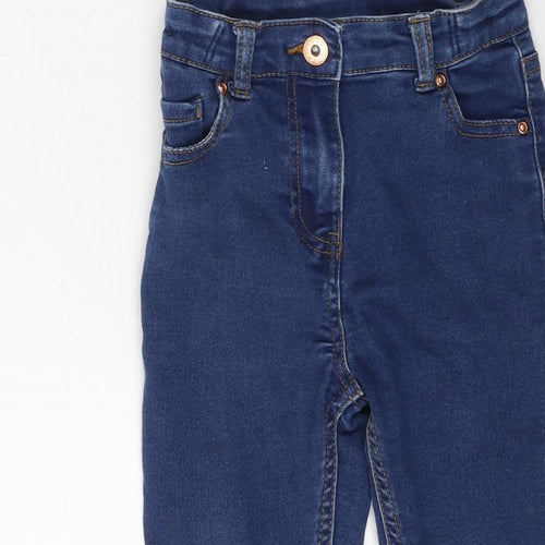 Preworn Girls Blue  Cotton Skinny Jeans Size 5-6 Years  Regular