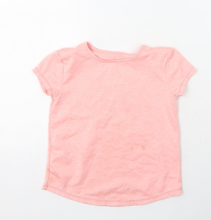 Dunnes Stores Boys Pink  Polyester Basic Casual Size 5-6 Years Round Neck