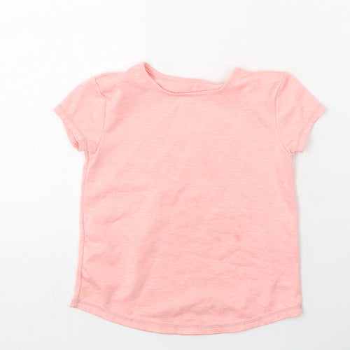 Dunnes Stores Boys Pink  Polyester Basic Casual Size 5-6 Years Round Neck