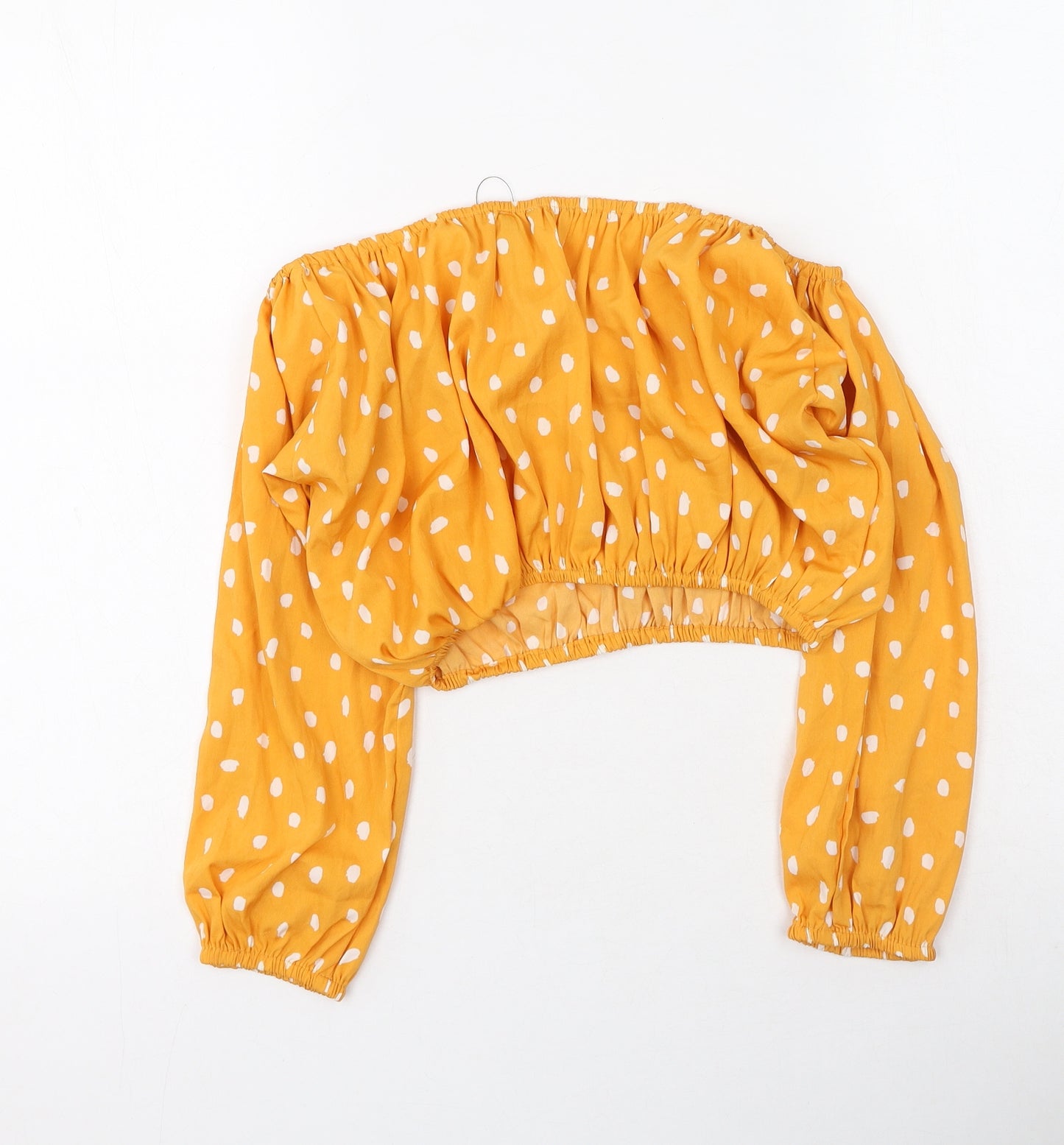 ASOS Womens Orange Polka Dot Polyester Basic Blouse Size 8 Square Neck