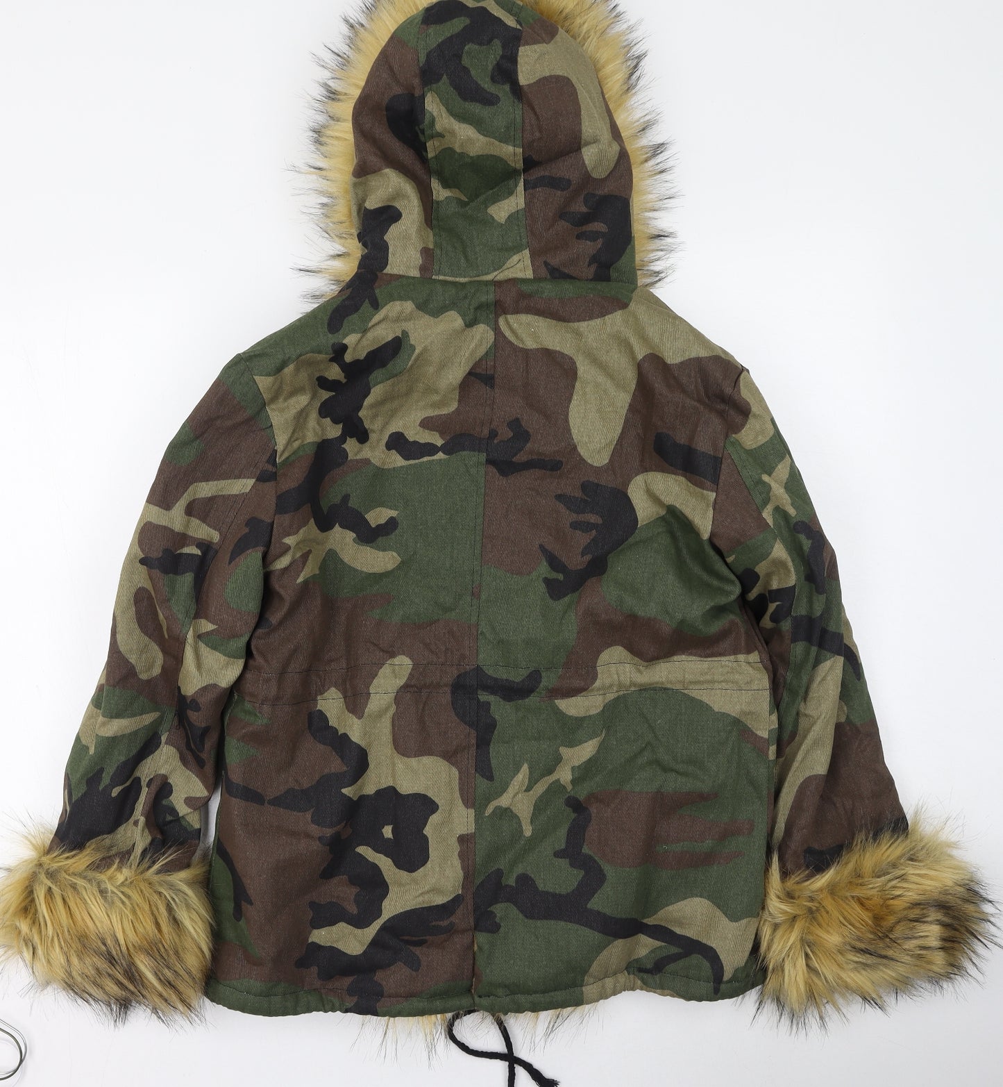 Preworn Womens Multicoloured Camouflage  Puffer Jacket Coat Size L