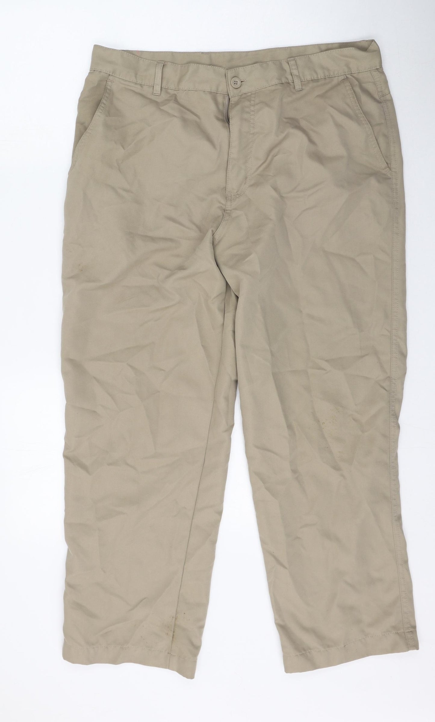 Dunlop Mens Beige  Cotton Chino Trousers Size 36 L29 in Regular