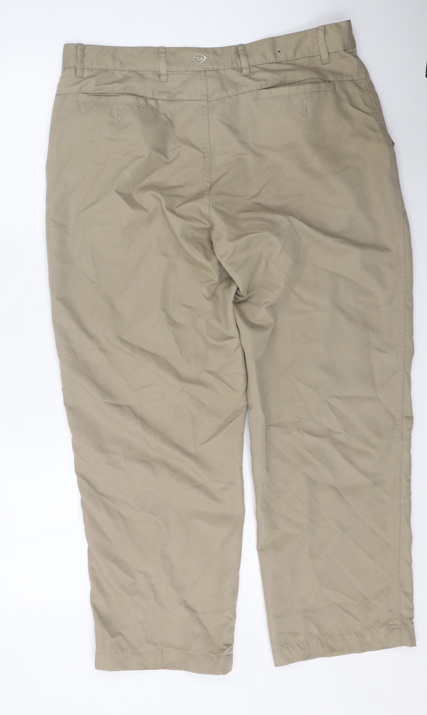 Dunlop Mens Beige  Cotton Chino Trousers Size 36 L29 in Regular