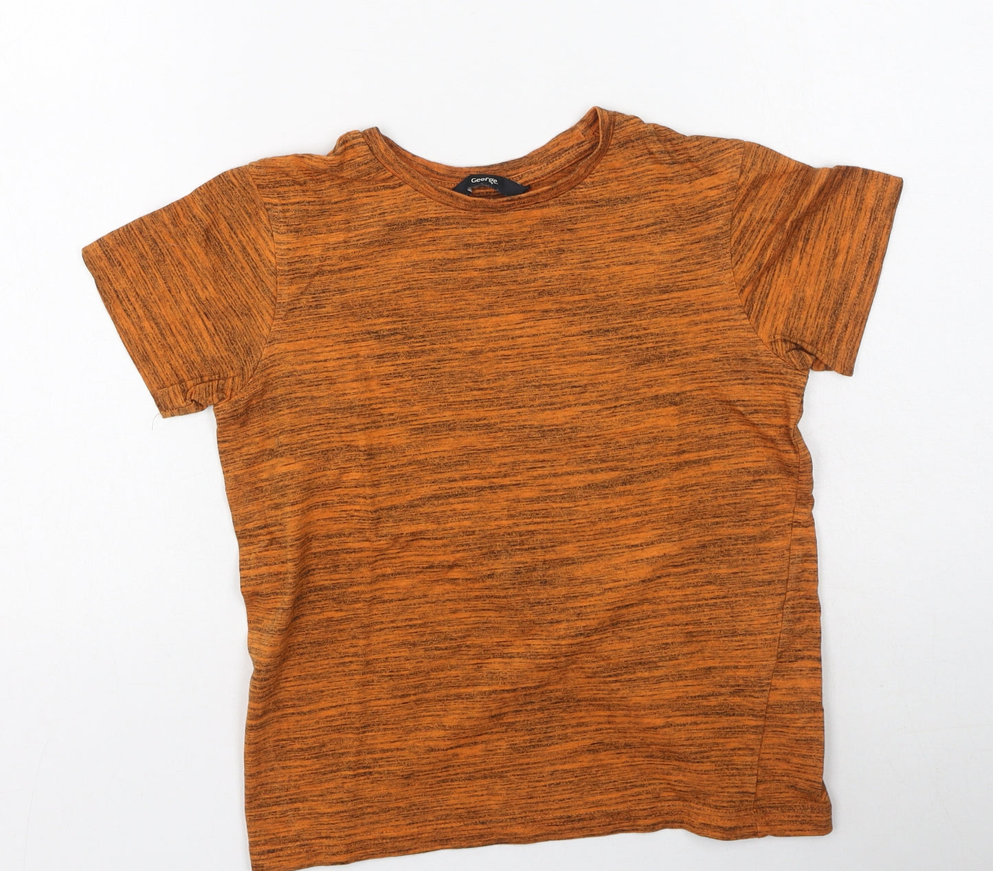George  Boys Orange  Cotton Basic Casual Size 8-9 Years Round Neck