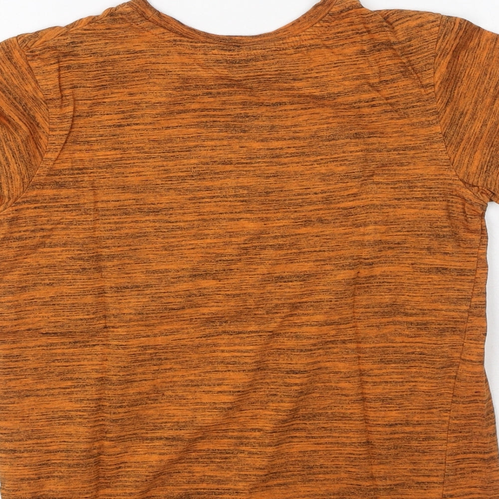 George  Boys Orange  Cotton Basic Casual Size 8-9 Years Round Neck