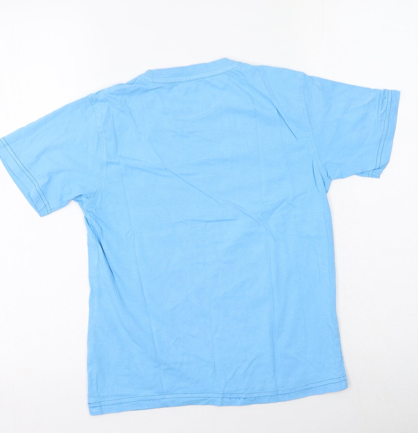George  Boys Blue  Cotton Basic Casual Size 9-10 Years Round Neck