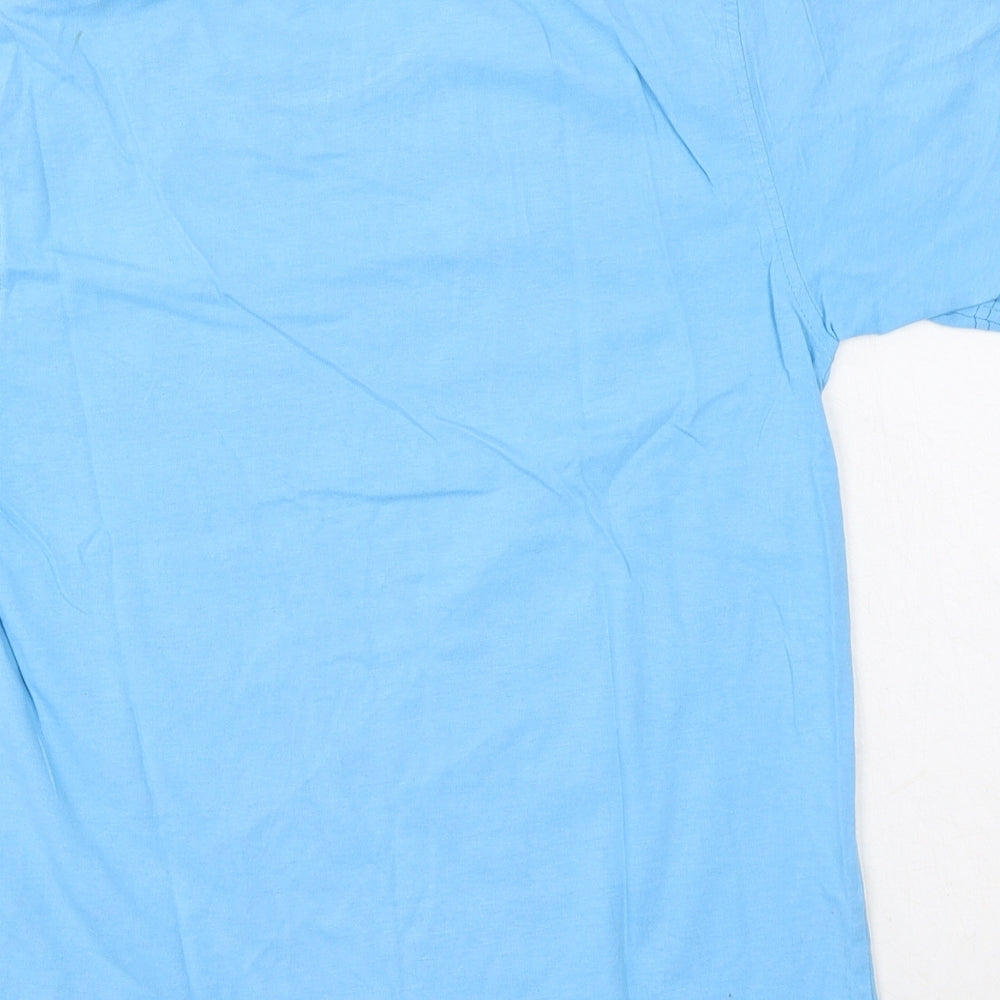 George  Boys Blue  Cotton Basic Casual Size 9-10 Years Round Neck