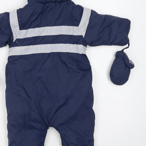 mamas & papas Baby Blue   Puffer Jacket Snowsuit Size 6-9 Months