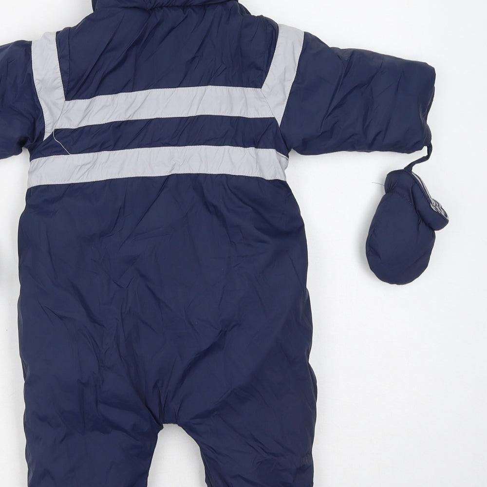mamas & papas Baby Blue   Puffer Jacket Snowsuit Size 6-9 Months