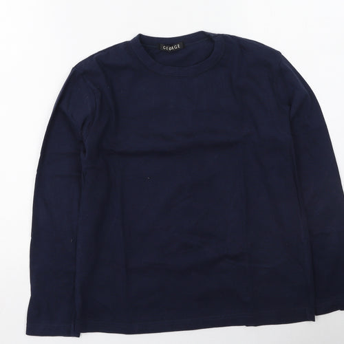 George  Boys Blue  Cotton Basic Casual Size 9-10 Years Round Neck