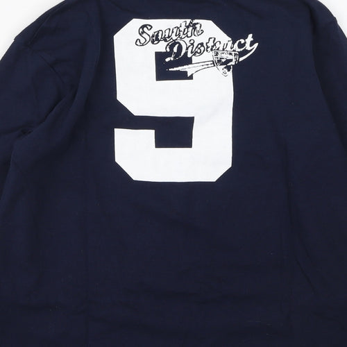George  Boys Blue  Cotton Basic Casual Size 9-10 Years Round Neck