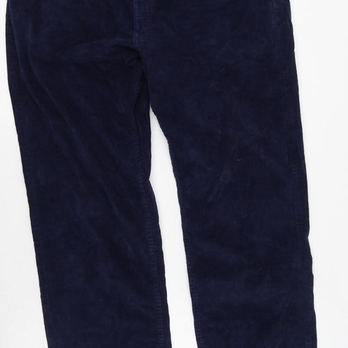 Dunnes Stores Womens Blue  Cotton Trousers  Size 36 in L27 in Regular
