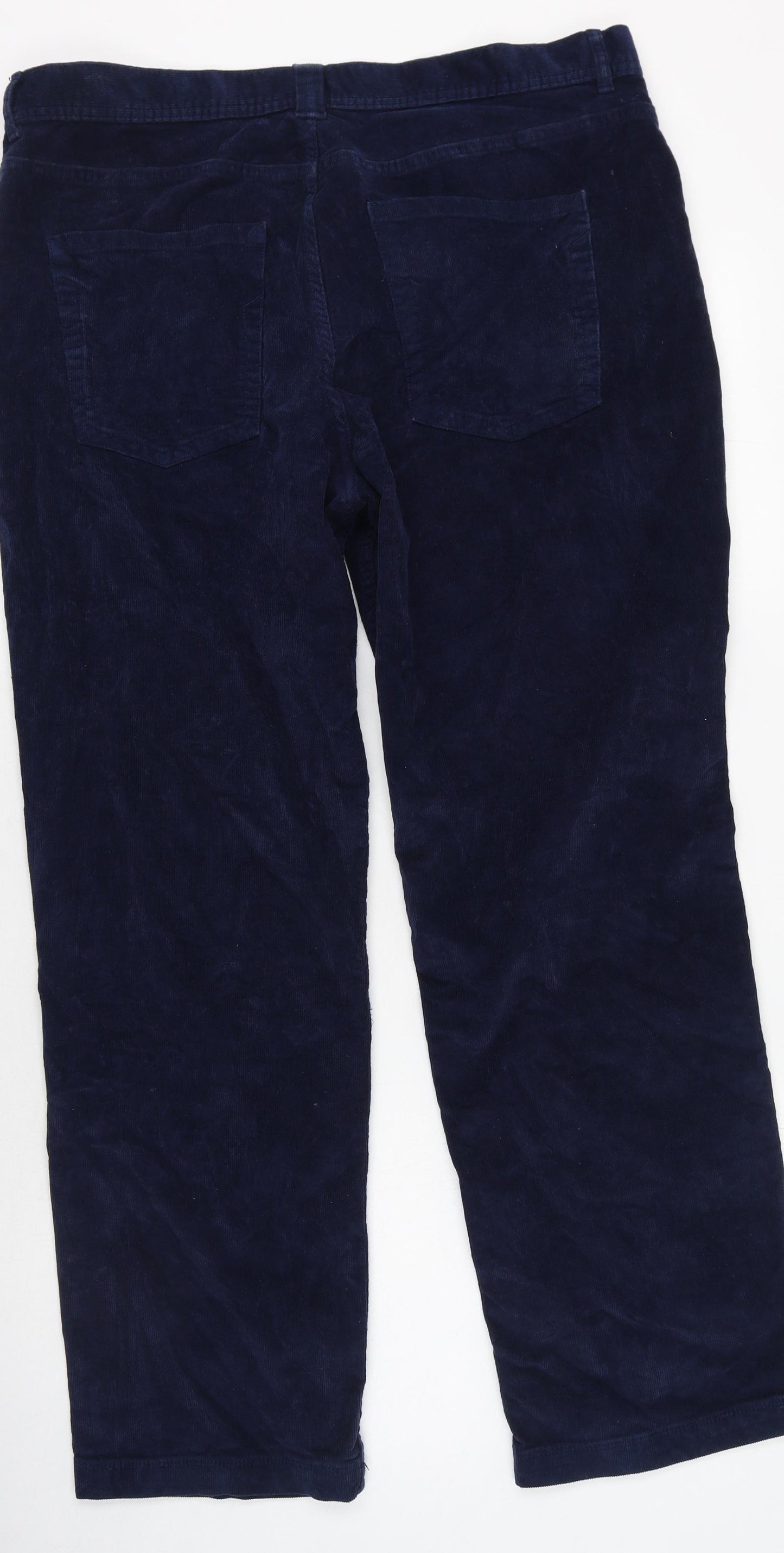 Dunnes Stores Womens Blue  Cotton Trousers  Size 36 in L27 in Regular