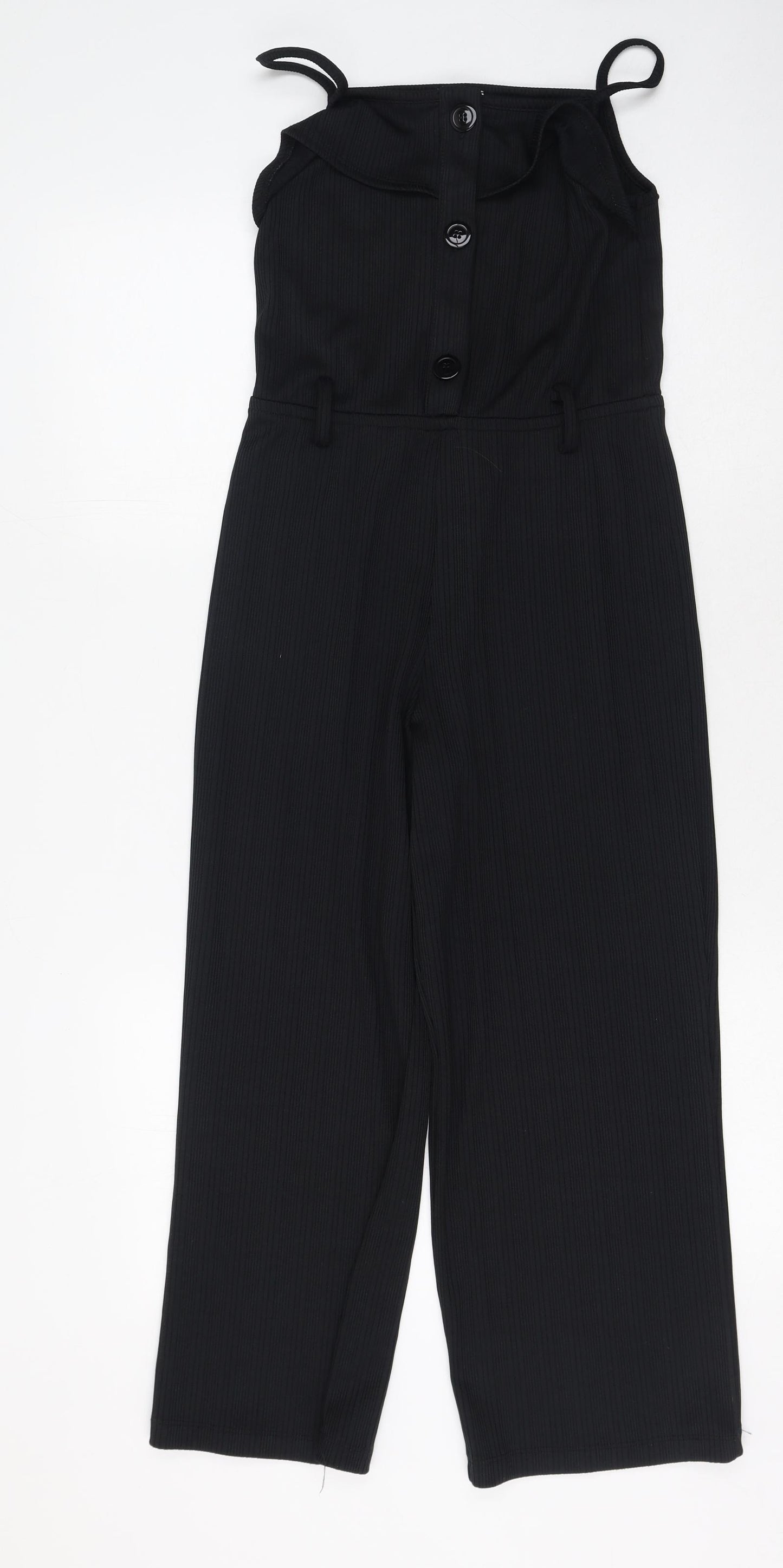 River Island Girls Black  Polyester Jumpsuit One-Piece Size 11-12 Years