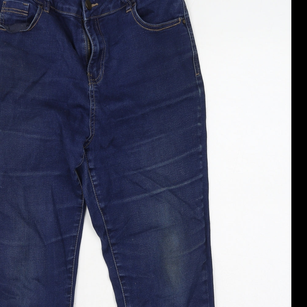 TU Womens Blue  Cotton Straight Jeans Size 14 L31 in Regular
