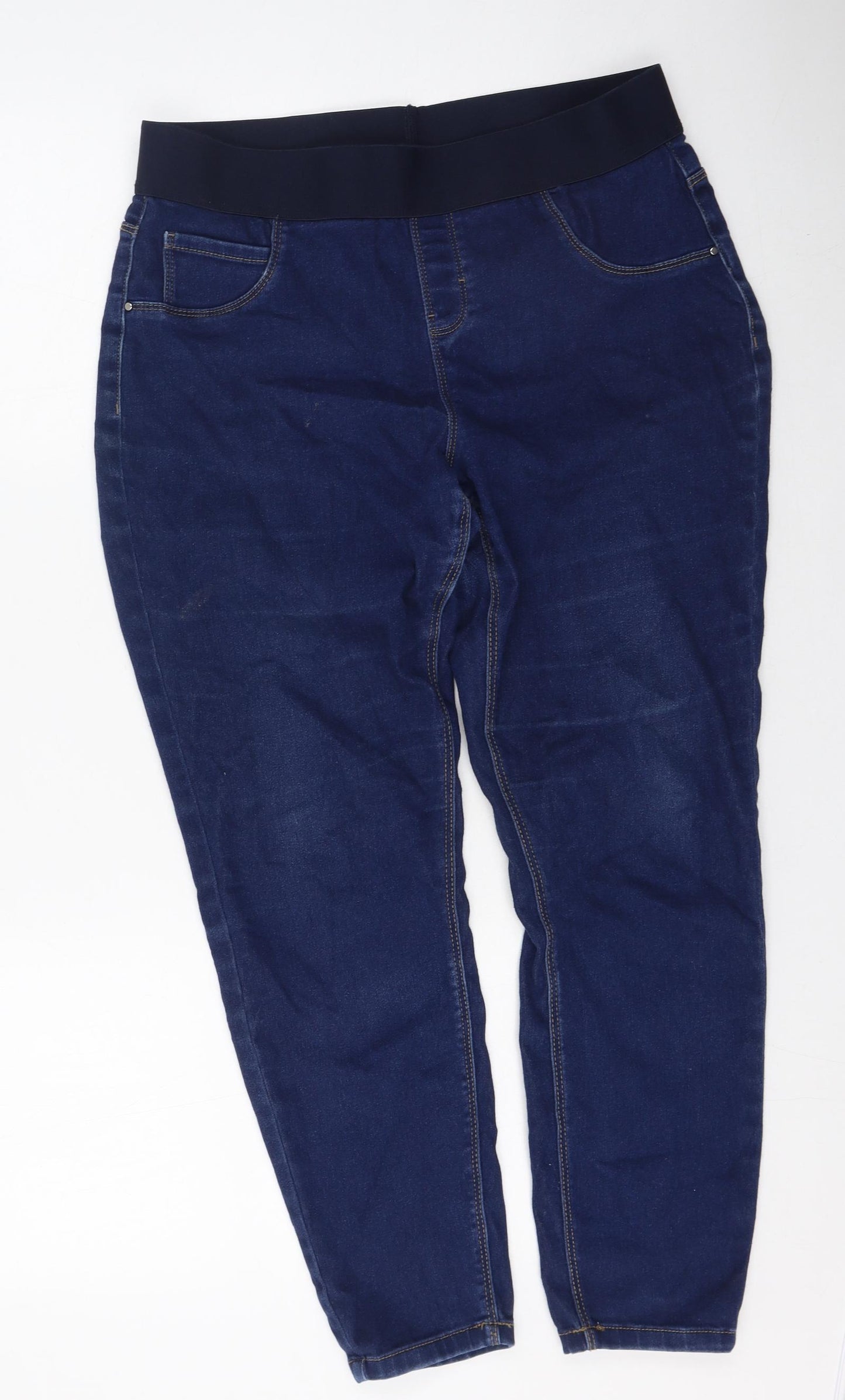 George  Womens Blue  Cotton Jegging Jeans Size 16 L25 in Regular
