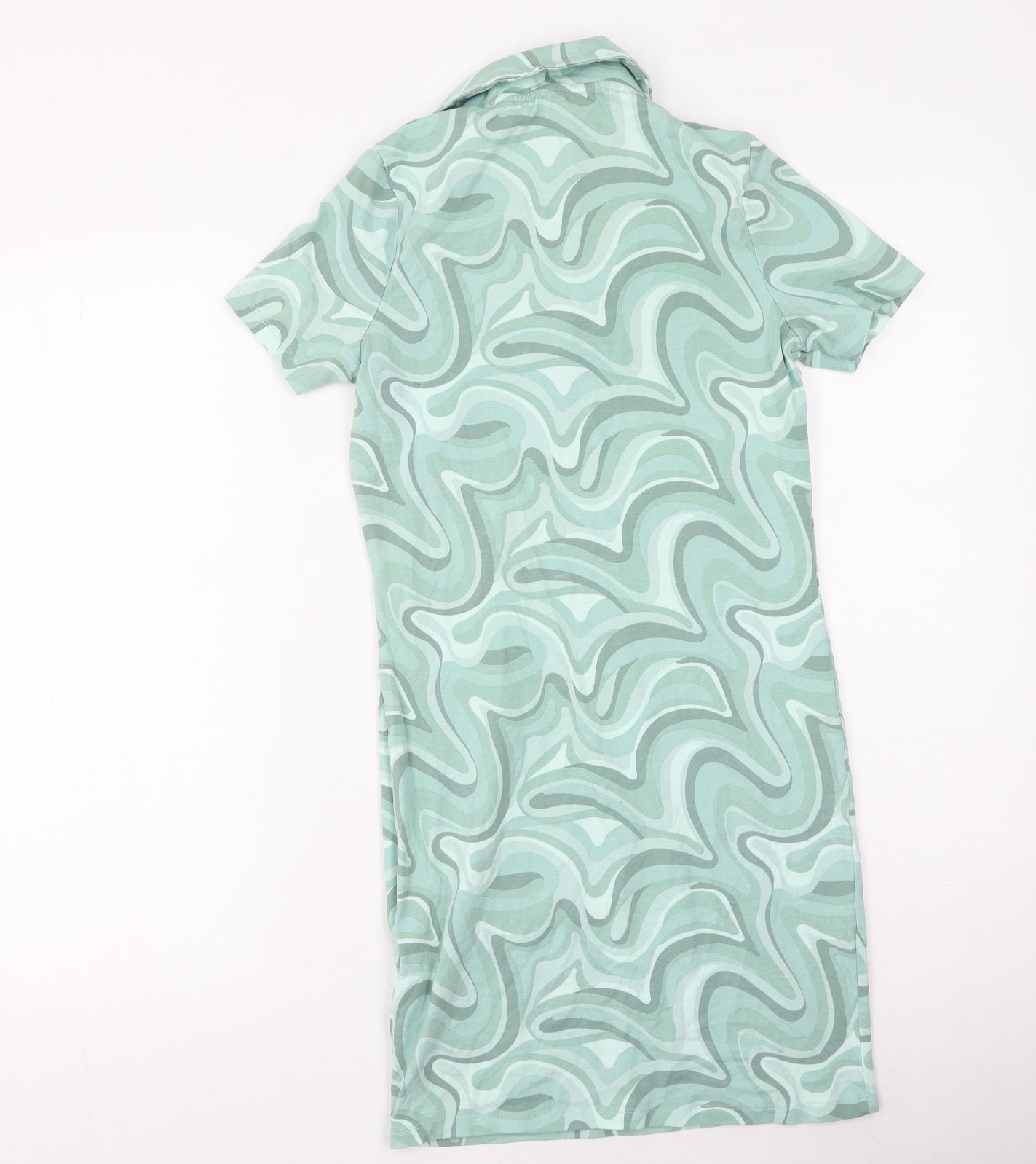 New Look Girls Green Geometric Cotton Mini  Size 12-13 Years  Collared