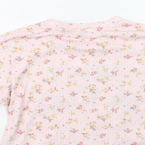 Primark Girls Pink Floral Cotton Basic Casual Size 11-12 Years Round Neck  - Always Be Kind