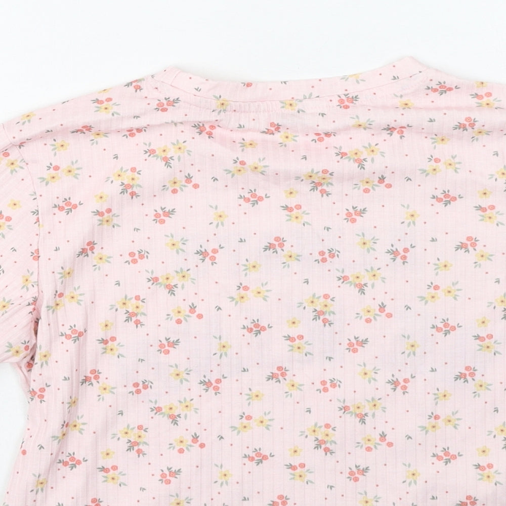 Primark Girls Pink Floral Cotton Basic Casual Size 11-12 Years Round Neck  - Always Be Kind