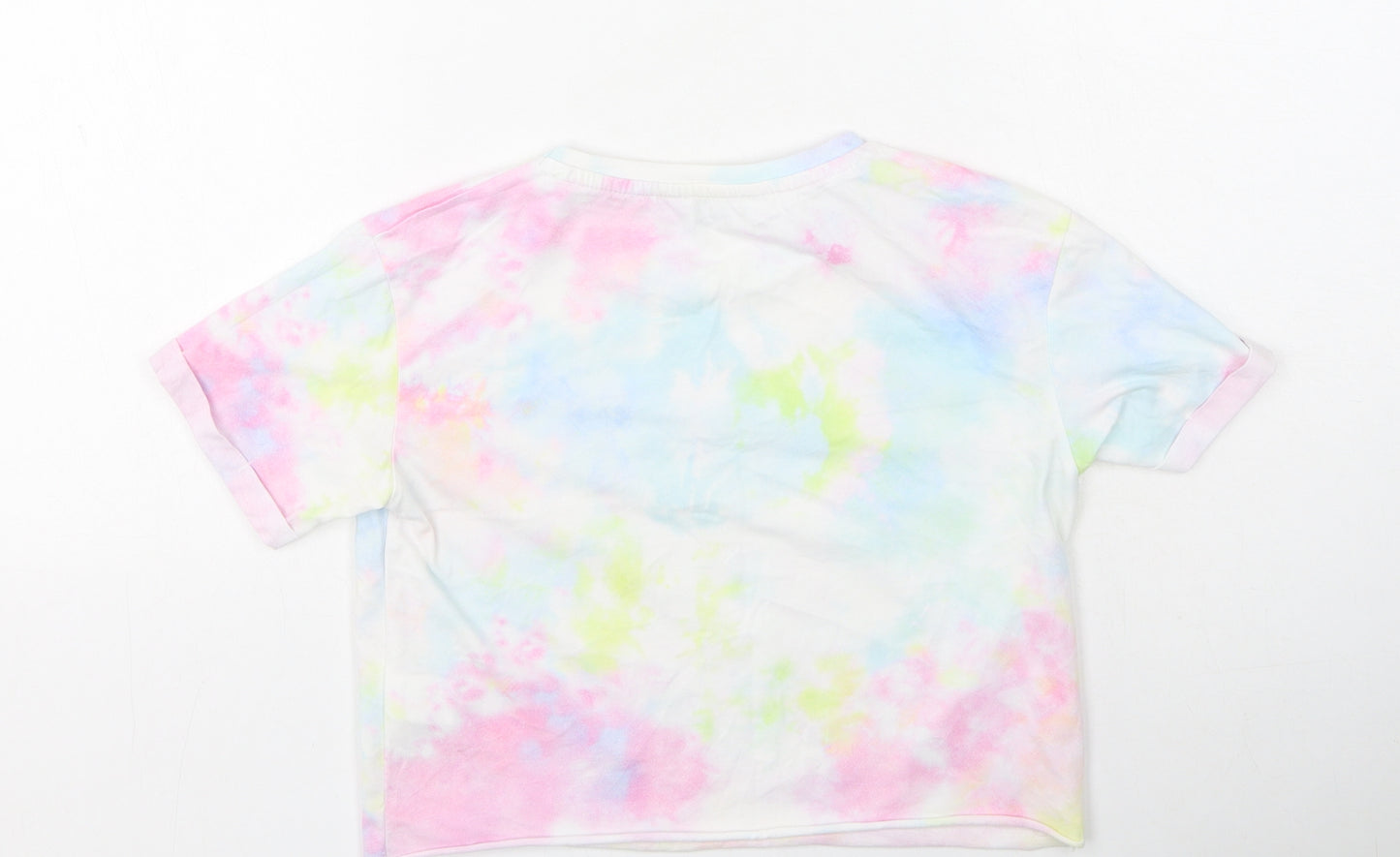 Primark  Girls Multicoloured  Cotton Basic T-Shirt Size 9-10 Years Round Neck