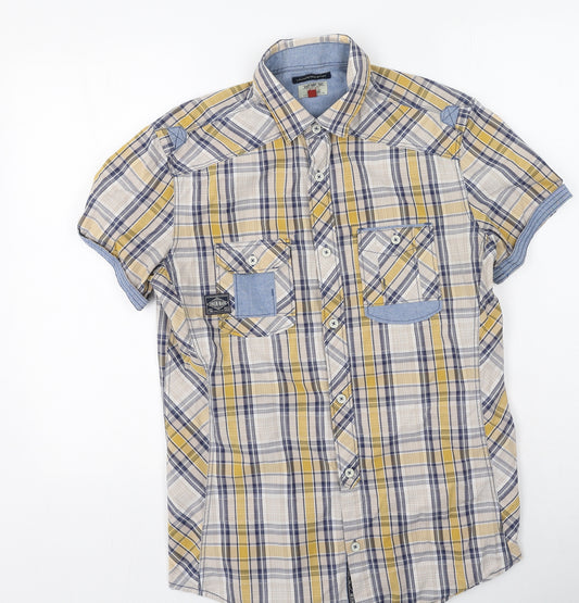 NEXT Mens Multicoloured Plaid Cotton  Button-Up Size M Collared