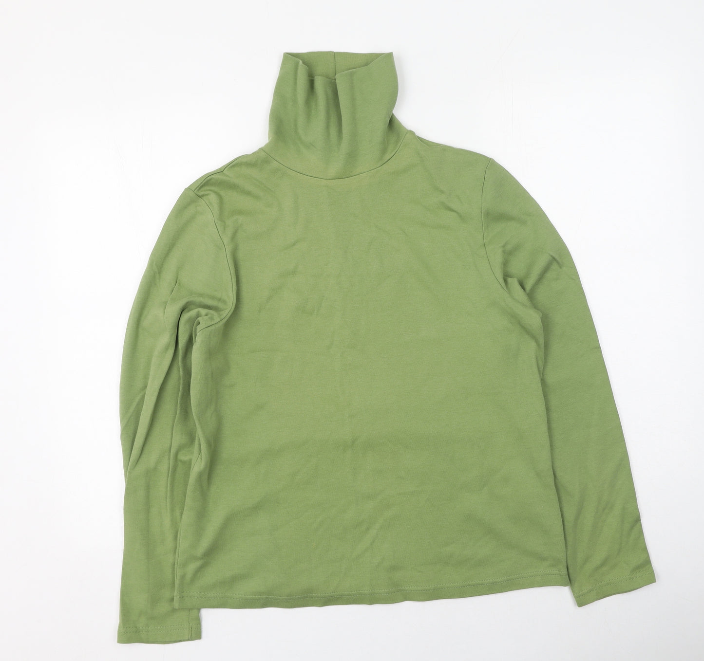 Tulchan Womens Green  Cotton Pullover Sweatshirt Size L