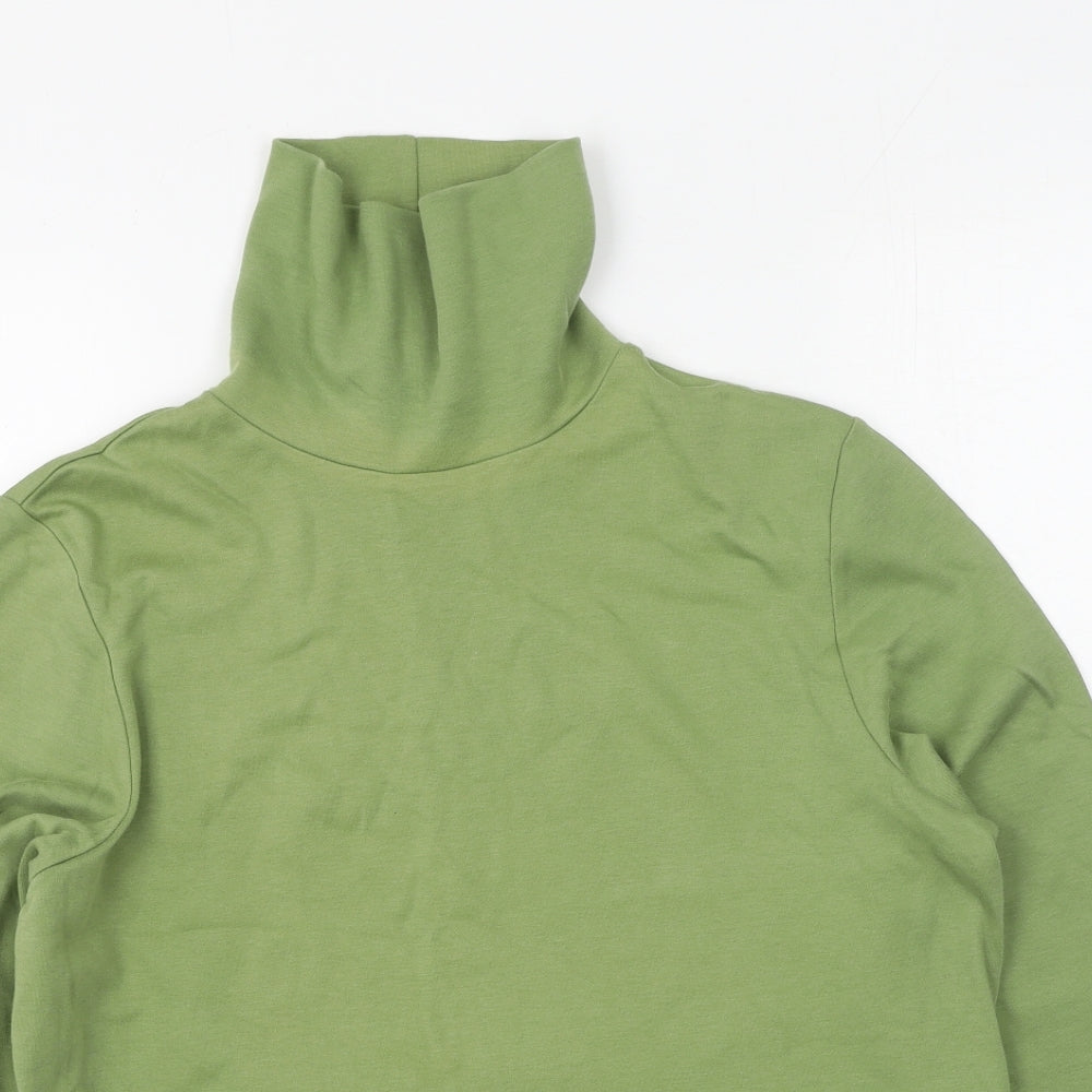 Tulchan Womens Green  Cotton Pullover Sweatshirt Size L