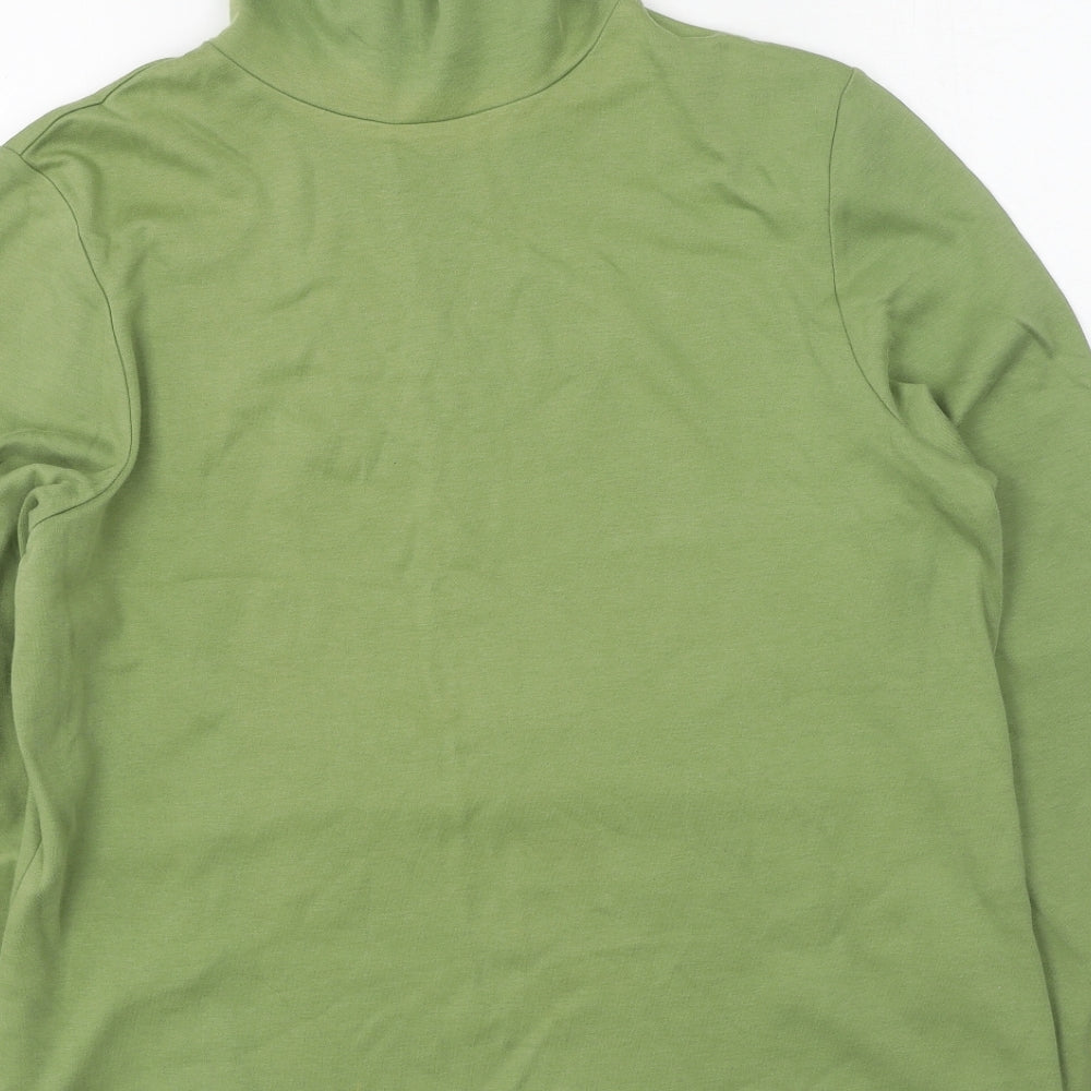 Tulchan Womens Green  Cotton Pullover Sweatshirt Size L