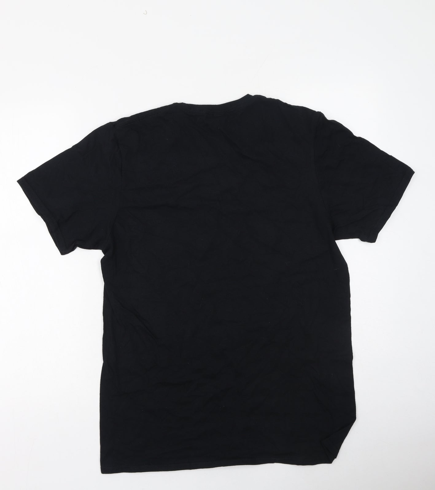 Gildan Womens Black  Cotton Basic T-Shirt Size M Round Neck
