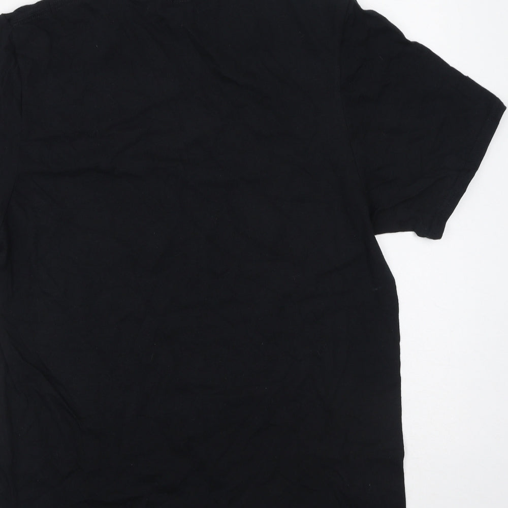 Gildan Womens Black  Cotton Basic T-Shirt Size M Round Neck