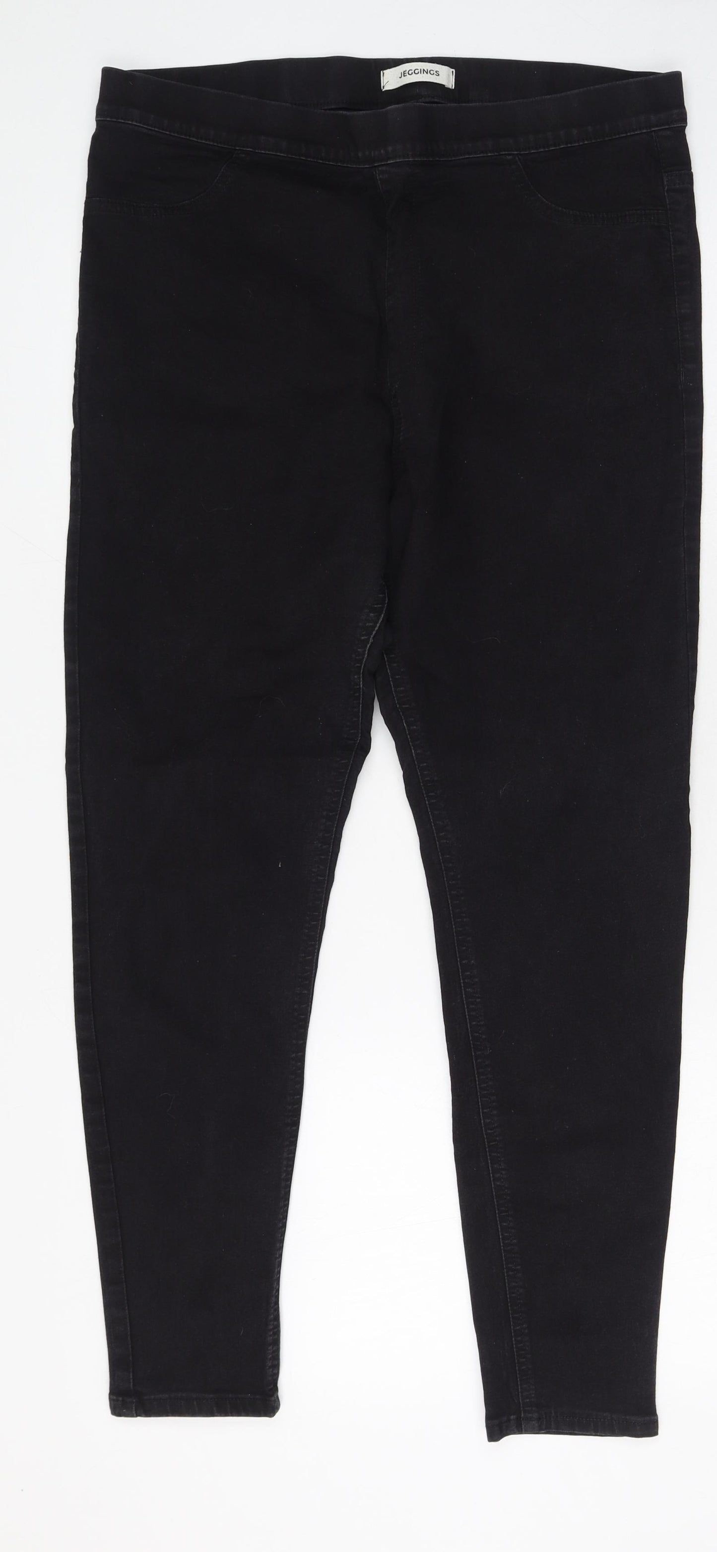 Marks and Spencer Womens Grey  Cotton Jegging Jeans Size 16 L23 in Regular