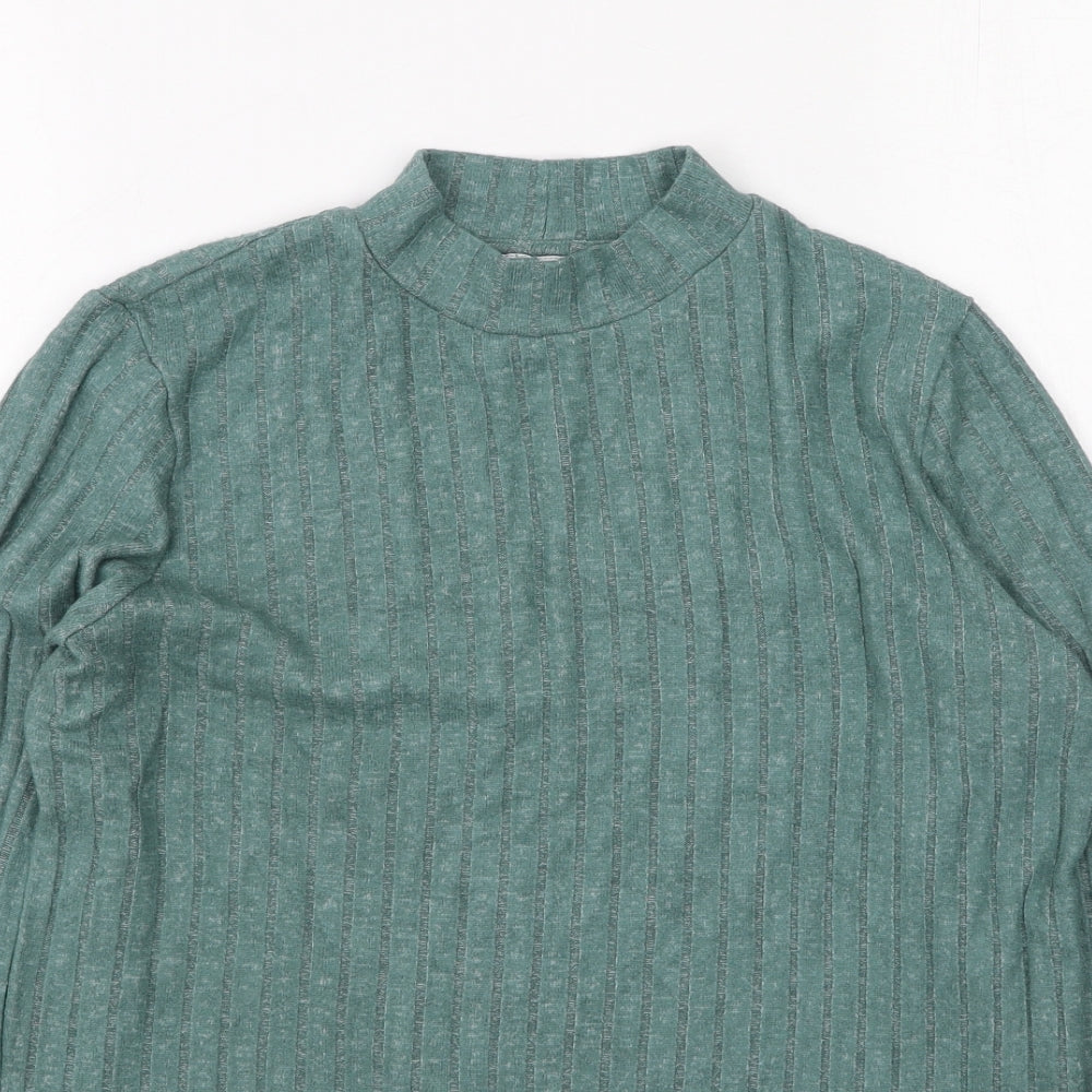 Papaya Womens Green Round Neck  Viscose Pullover Jumper Size 14
