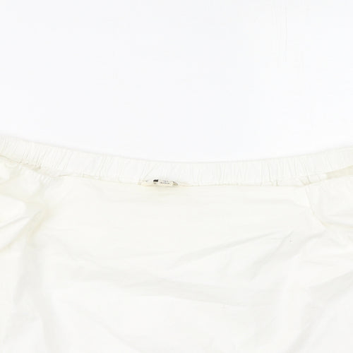 Miss Selfridge Womens Ivory  Cotton Basic Blouse Size 12 Off the Shoulder