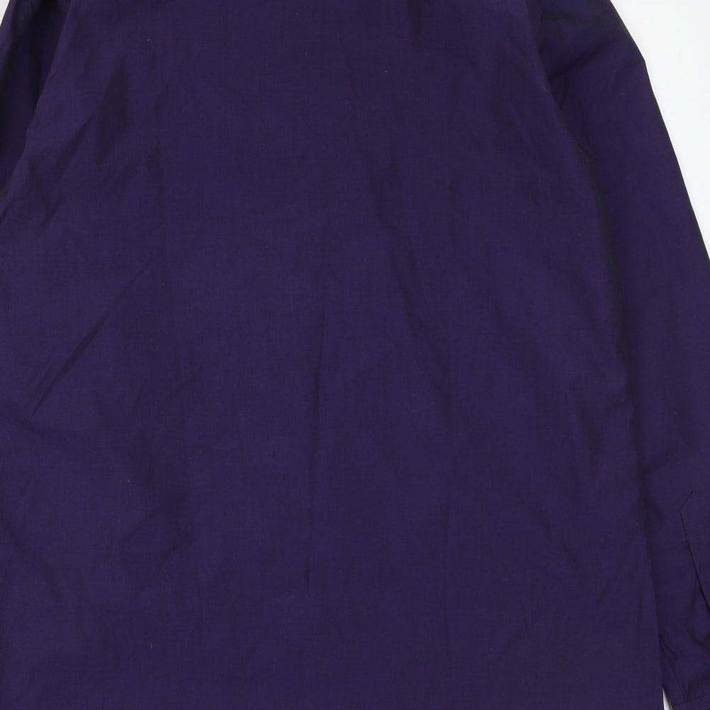 T&W Mens Purple  Cotton  Button-Up Size 15 Collared