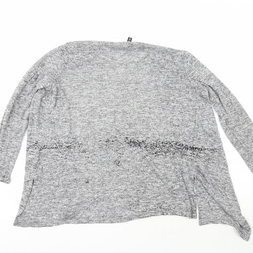 H&M Womens Grey V-Neck  Polyester Cardigan Jumper Size 8