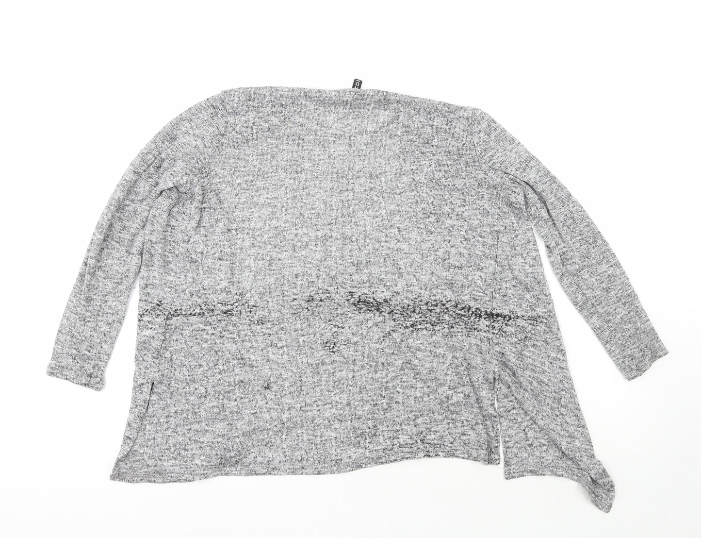 H&M Womens Grey V-Neck  Polyester Cardigan Jumper Size 8