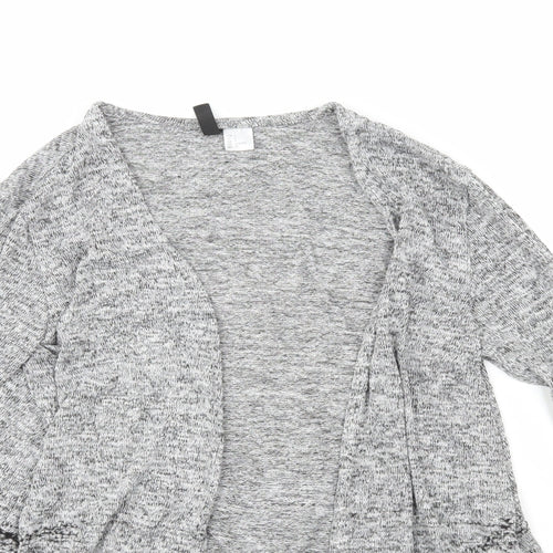 H&M Womens Grey V-Neck  Polyester Cardigan Jumper Size 8