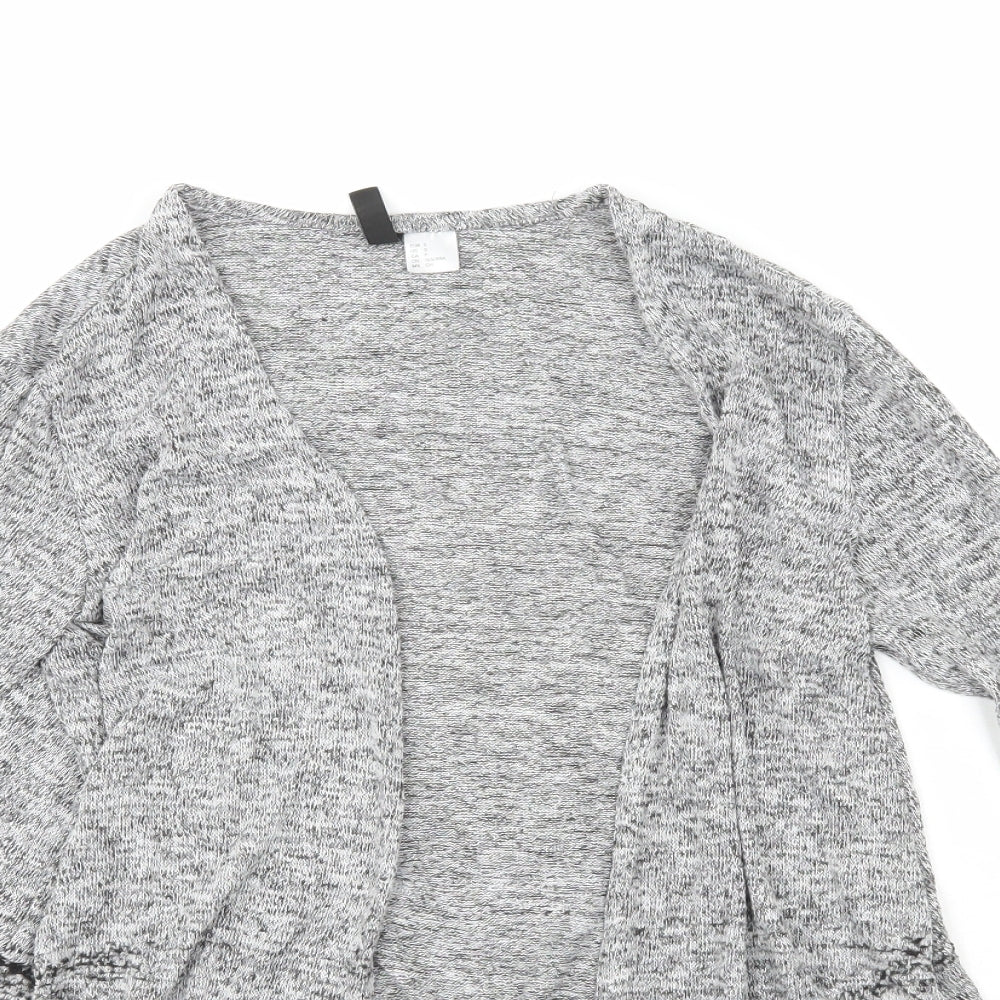 H&M Womens Grey V-Neck  Polyester Cardigan Jumper Size 8