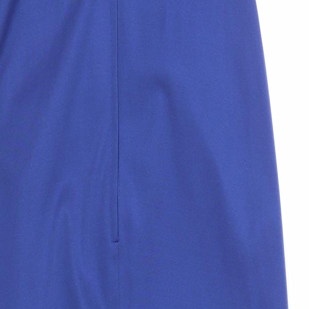 Preworn Womens Blue  Polyester Slip Dress  Size 12  Square Neck