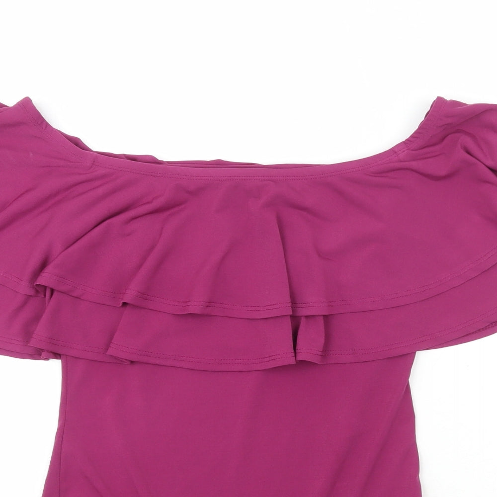 New Look Womens Purple  Polyester Bodysuit One-Piece Size 14