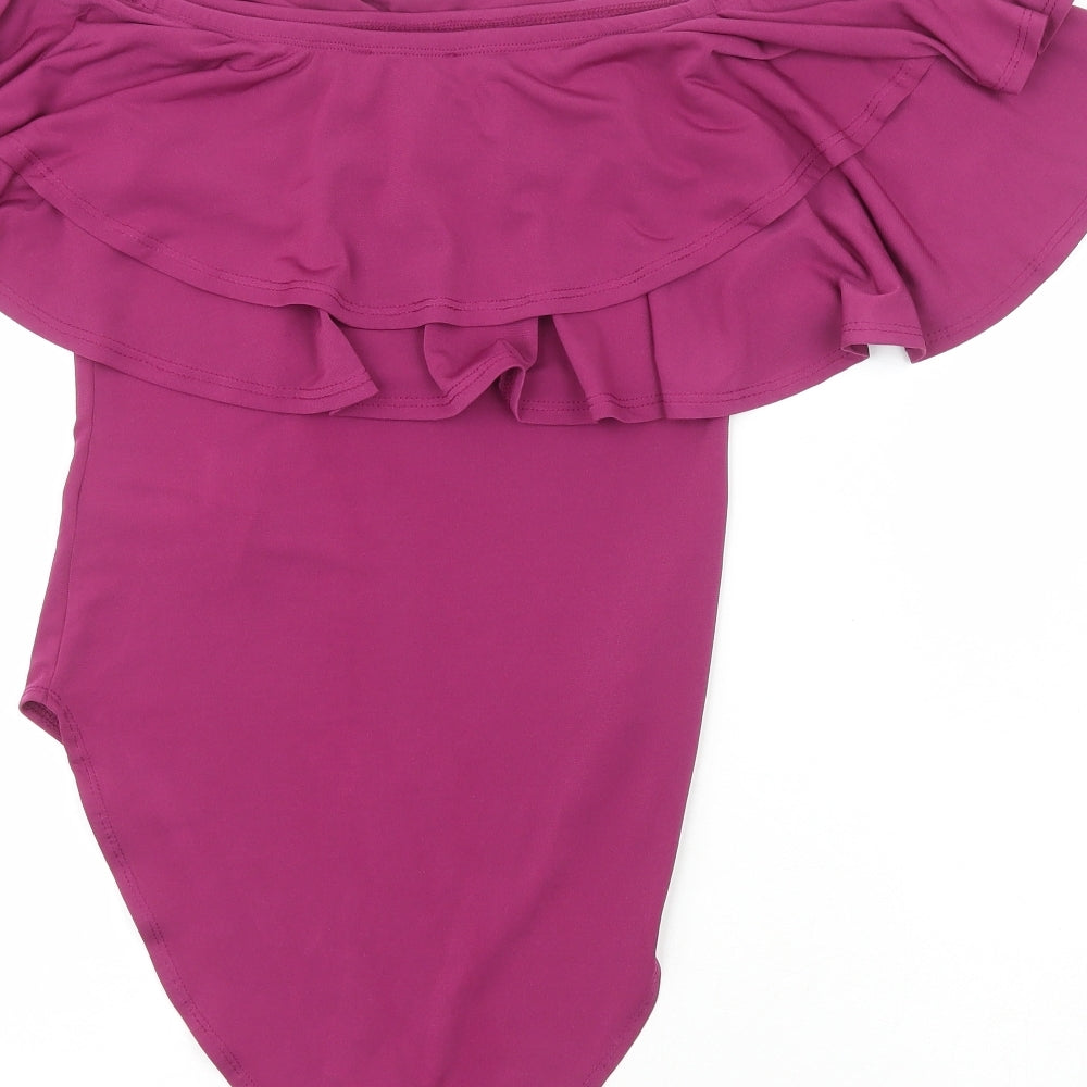 New Look Womens Purple  Polyester Bodysuit One-Piece Size 14