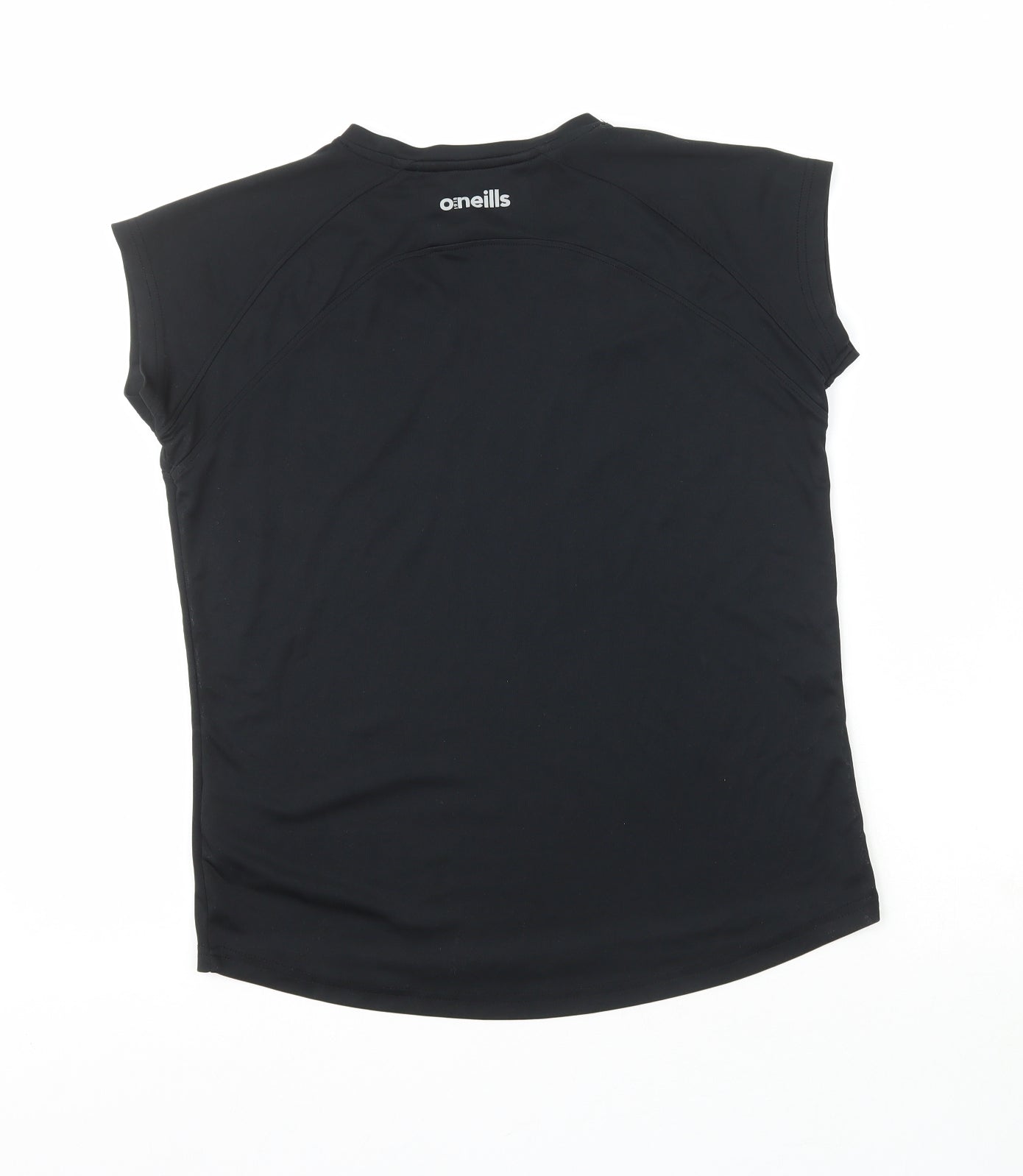 O Neills Womens Black  100% Polyester Basic T-Shirt Size 12 V-Neck