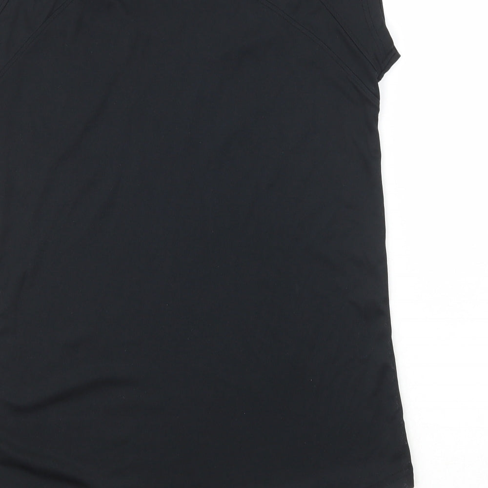O Neills Womens Black  100% Polyester Basic T-Shirt Size 12 V-Neck