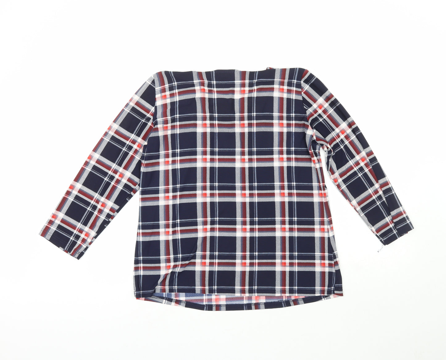 FM Collection  Womens Multicoloured Plaid Viscose Basic Blouse Size 18 Collared