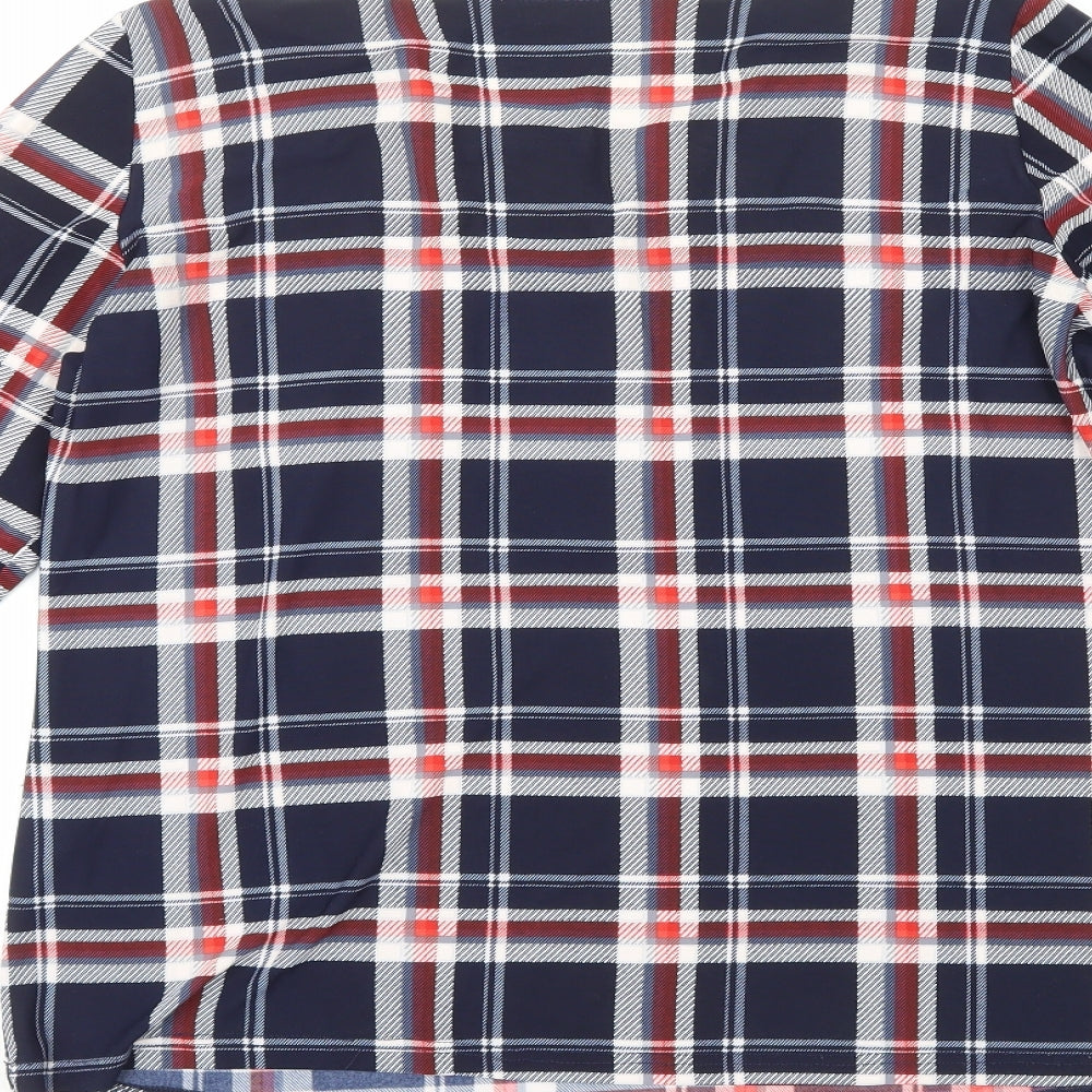 FM Collection  Womens Multicoloured Plaid Viscose Basic Blouse Size 18 Collared