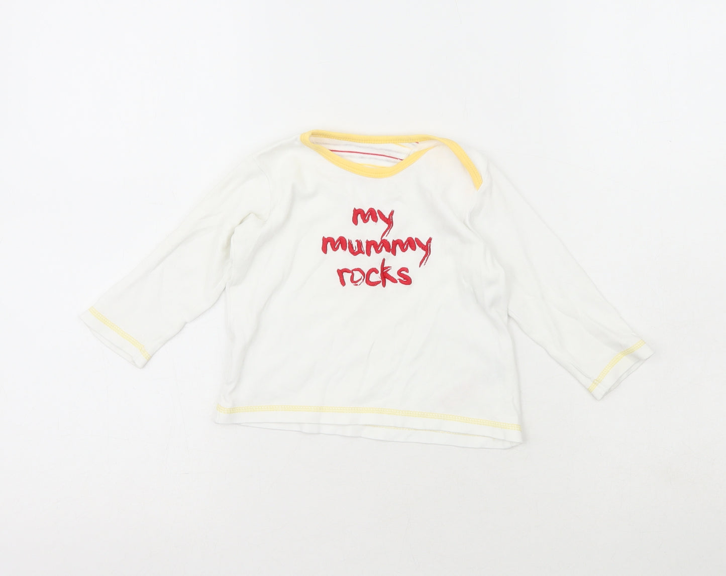 Preworn Girls White  100% Cotton Basic T-Shirt Size 9-12 Months Crew Neck  - My Mummy Rocks